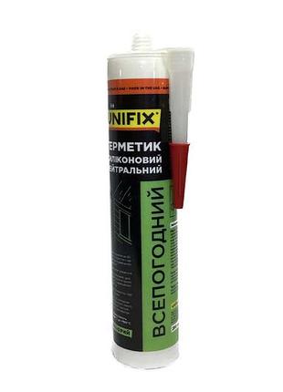Герметик силиконовый unifix 280мл всепогодный прозрачный (951278)