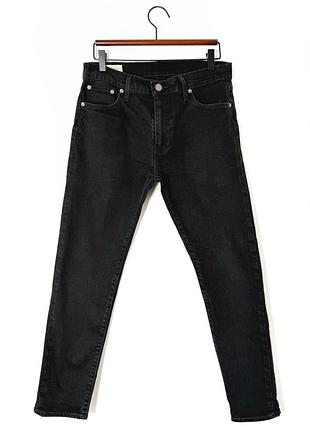 Чорні вибілені джинси слім levis 512