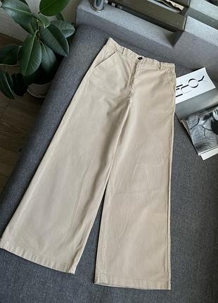 Бежеві джинси палаццо вайд лег wide leg massimo dutti
