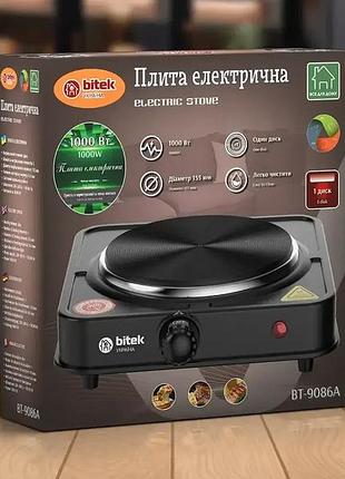 Плита електрична 1 диск 1000вт 155мм bitek bt-9086a