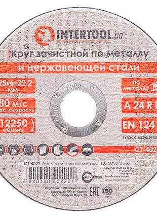 Диск зачистной по металлу intertool 125 х 6 х 22.2 мм изогнутый (ct-4022) (5 шт.)
