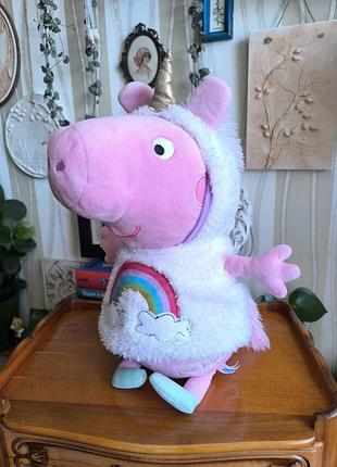 Оригінальна м'яка іграшка свинка пеппа єдиноріг (peppa pig unicorn)