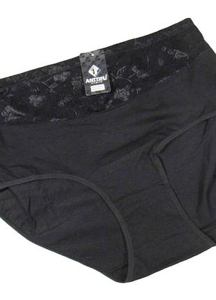 Високі жіночі трусики великого розміру 4xl чорні anttifu 168