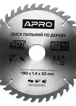 Диск пильный apro 190 x 32 мм x 40t (830175)