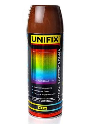 Эмаль универсальная unifix 400мл ral 8008 коричневый оливковый (951033)