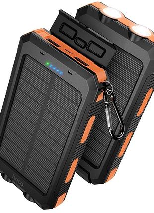 Повербанк hoco j164 platinum 8000 mah із сонячною панелею black/orange