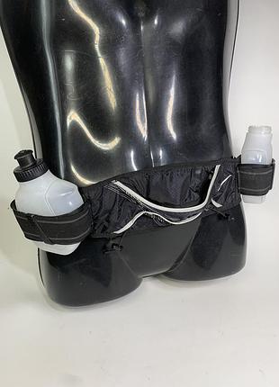 Пояс для бега унисекс nike с бутылками для воды, регулируемый, со светоотражающими элементами, черный (н8029) легкий и удобный пояс для бега nike с
