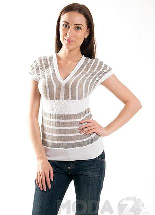Кофта armani l5w831hs(1325)-04 short/s женск. бело/серый (56 568)