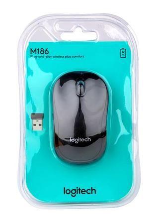 Бездротова комп'ютерна миша logitech m186 black