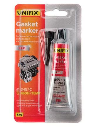 Герметик прокладок unifix 32г x 345°с красный (940039)