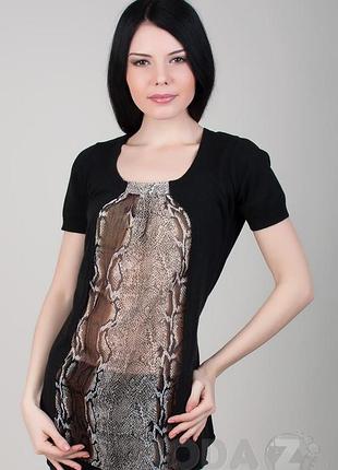 Кофта dkny kcpua340*10 short/sl женск. черный s (51 044)