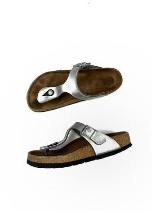 Birkenstock gizeh сандалі жіночі тапки шкіряні вʼєтнамки шльопанці на літо
