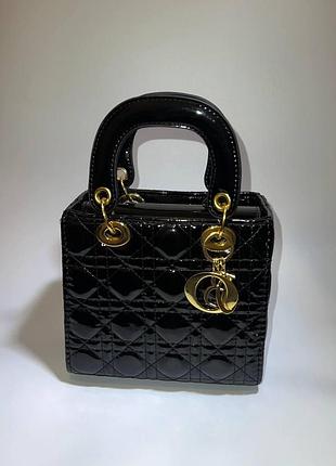 Dior lady d-lite (black) / сумка леді діор чорна