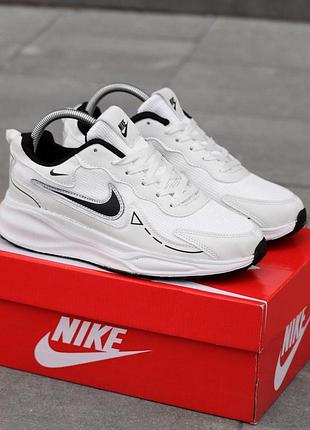 Кроссовки nike running мужские белые с сеточкой