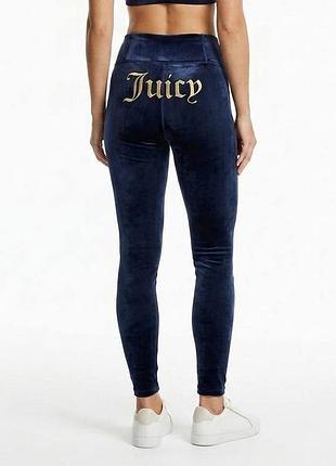 Неймовірні спортивні велюрові лосини з високою посадкою від juice couture sport  розмір l лосіни лосины