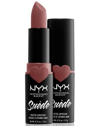 Nyx professional makeup suede matte lipstick матуюча помада відтінок 05 brunch me.