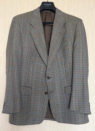 Чоловічий реміальний вовняний піджак у клітинку daks london for savoy taylors guild