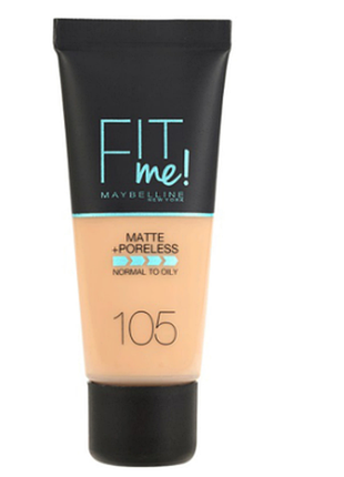 Maybelline new york fit me matte poreless foundation тональный крем №105 natural ivory
