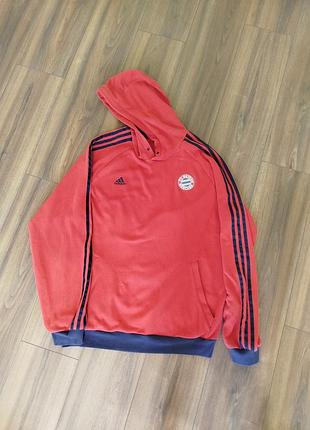 Футбольная кофта adidas bayern красного цвета оверсайзного размера