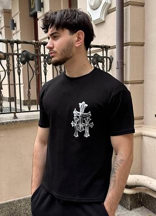Футболка chrome hearts vertical черная s m l xl
