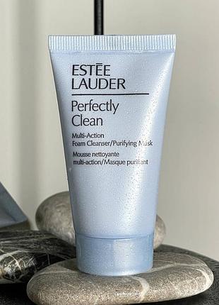Пінка для вмивання і очищувальна маска 2 в 1 estee lauder perfectly clean multi-action foam cleanser purifying mask