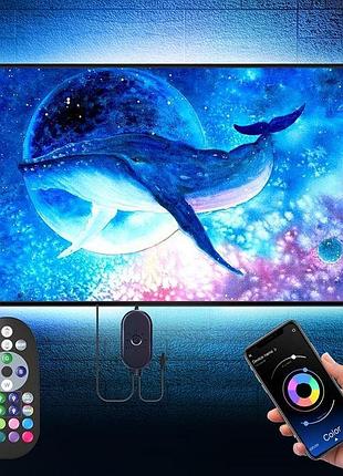 Nexillumi підсвітка для телевізора, 16,4 фута для 55-75 дюймів, rgb світлодіодні стрічкові світильники за телевізором із пультом
