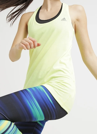 Жовта майка adidas класна жіноча спортивна майка топ танк