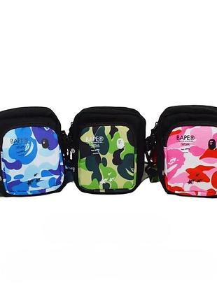 Месенджер bape сумка через плече a bathing ape 16*12 розовая