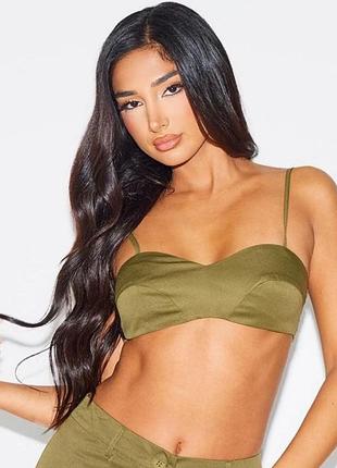 Бра/топ новий хакі від prettylittlething, розмір l