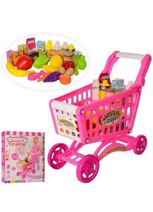 Игрушечная тележка для супермаркета barbie, выполненная в розовом цвете.22 x 14 x 21 см.