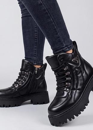Женские зимние ботинки l&m 101-63 на тракторной подошве 38