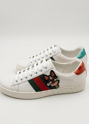 Кеди gucci білі з вишивкою / 41 розмір