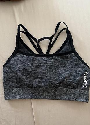 Спортивний топ gymshark adapt marl seamless sports bra, чорний/сірий,gymshark adapt marl seamless sports bra size small s топ топік спортивний жіночий