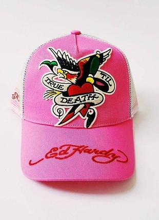 Кепка-тракер ed hardy з вишитою татуюванням серця в стилі y2k