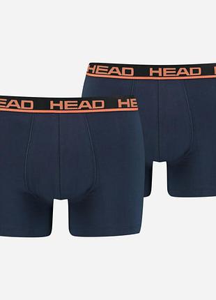 Набір чоловічих трусів від head basic boxer темно-сині, 2 шт.