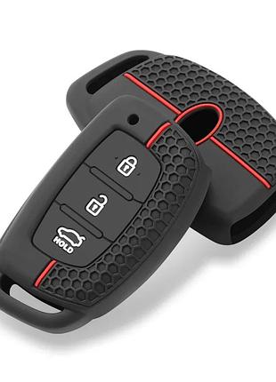 Силиконовый чехол на выкидной ключ hyundai 3 кнопки новый тип