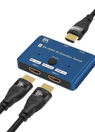 Hdmi 2.1 коммутатор 8к двунаправленный разветвитель, совместимый с xbox x, ps5, 8к@60 hz, 4k@120 hz, 1440p@165 hz, 1080p@240 hz