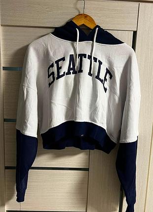 Укорочене худі primark "seattle", розмір 42 (s), кофта з капюшоном