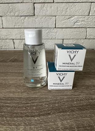Набір міцелярна вода vichy та зволожуючий крем для обличчя vichy