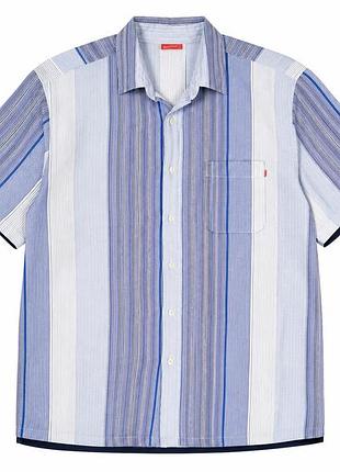 Сорочка у смужку чоловіча xxl hugo boss в чудовому стані 100% бавовна з коротким рукавом