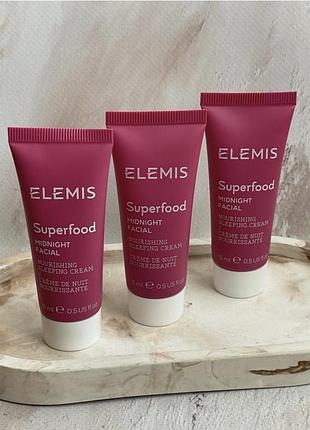 Нічний крем elemis superfood midnight facial 15ml.
