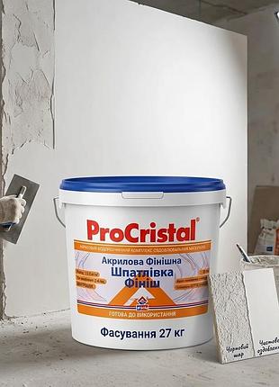 🧱 шпаклівка procristal фініш iр-24 27 кг – професійна фінішна шпаклівка для стін і стель