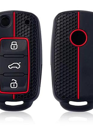 Силіконовий чохол на ключ 3 кнопки vw volkswagen golf passat caddy polo touran tiguan
