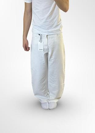 Білі джинси baggy bershka широкі бершка jeans super skater баггі скейтер