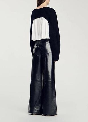 Новий.светр брендовий sandro paris cropped cashmere wool jumper with contrast pleated detail оригінал.зі свіжих колекцій