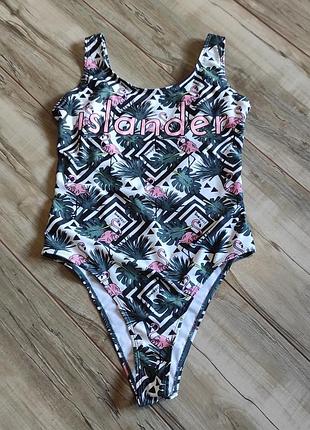 Слітний купальник primark love island з фламінго тропічний принт розмір s / m (eur