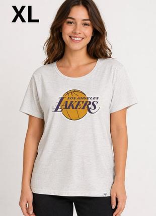 Жіноча футболка 47 brand los angeles lakers nba, світло-сіра, xl