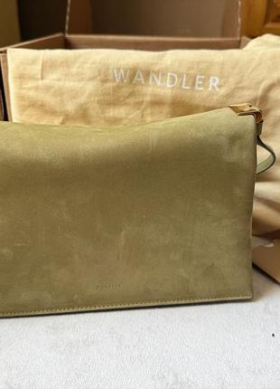Wandler uma flap замшева сумка через плече зелена