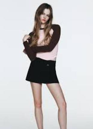 Юбка мини юбка шорты zara черная