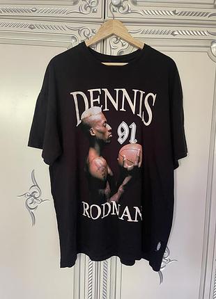Футболка nba dennis rodman 91 chicago bulls bershka розмір xl-xxl
